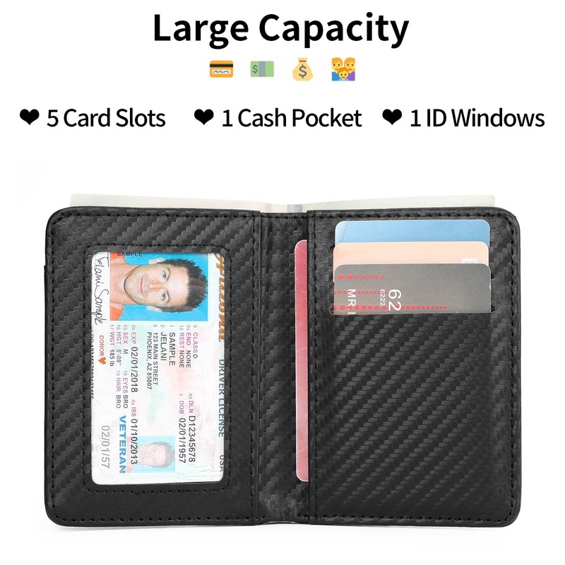 LOUEBICA Slim Wallet for Men Pocket Minimalist with ID Window