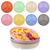 Divided Plates for Adults (8 Pack), 9.6 Inch Multicolor Wheat