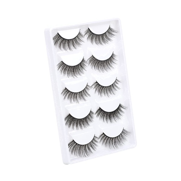 ACTROL False Eyelashes Natural Mixed 5 Pairs Fluffy Volume Wispy