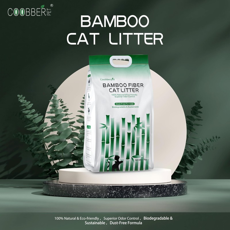 Coobberpet Bamboo Fiber Cat Litter, 100% Natural & Eco-Friendly, Superior