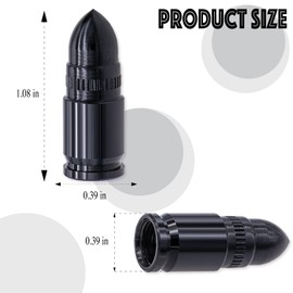 MEAJOO 8PCS Bullet Style Tire Valve Stem Caps, Air Caps Cover, Aluminum Alloy Dustproof and Waterproof Valve Caps Cover fits Cars, Trucks, Bikes, Motorcycles, Bicycles Tire Caps(Black)