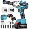 Seesii Cordless Impact Wrench 1/2 inch, High Torque 479 Ft-lbs(650Nm)