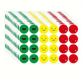CAA Trading™ 240 x Happy Sad Face Stickers Labels Teachers Parents Emotion Autism Feelings Diary (2.5cm) 25mm (240 Stickers/10 Sheets) Design 1