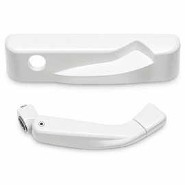 YWNN Folding Casement Window Crank Handle with Snap-On Cover – White – Compatible with Multiple Window Operators (Right)