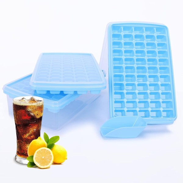 Unbranded SFL Ice Cube Tray With Lid And Bin,55x3 Pcs