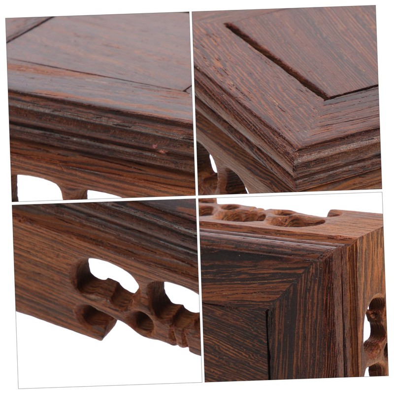 FUNOMOCYA Luxury Ornament Base Wooden Stand for Tall Vase Teapot