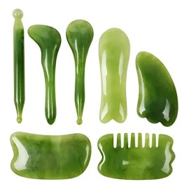 Set De 7 Piezas Gua Sha Para Masajear Relajar Facial                                                                                                  