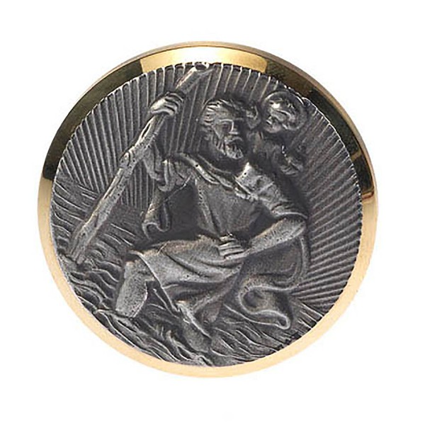 HP Autozubehör 19121 Christophorus Plakette, Gold, Silber