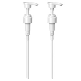 [2-Pack] Dispenser Pump, Shampoo/Conditioner, Leak Proof, Longer Trimmable Straw, Fits Most Bottles with 1-inch Bottle Mouth, Fits 33.8 oz Bottles, Plastic White, by luuckeeys