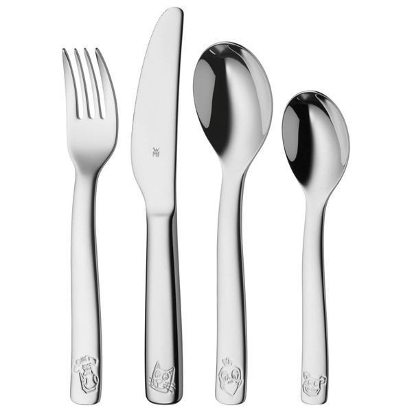 WMF 4-Piece Children's Farm Cutlery Set, for 3 Years and over, Polished Cromargan Stainless Steel, Dishwasher-Safe, 40 x 25 x 25 cm