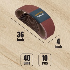 POWERTEC 4x36 Sanding Belts & 6 Inch PSA Sanding Discs Set, 25PK, Aluminum Oxide 3 Each of 40/80/120/150/240 Sanding Belt + 6 Inch 80 Grits Adhesive Sandpaper for Benchtop Belt & Disc Sander (110292)