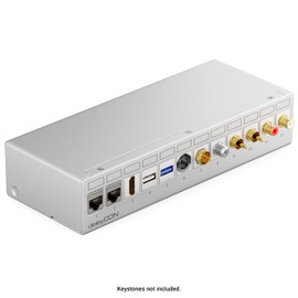 deleyCON 12 Port Patch Panel Housing 1 HE for 14.9 mm x 17 mm Keystone Module with e.g. RJ45 Coaxial Connector BNC F-Connector Antenna Connector RJ-11 RCA Jack USB Toslink PS2 HDMI - Grey
