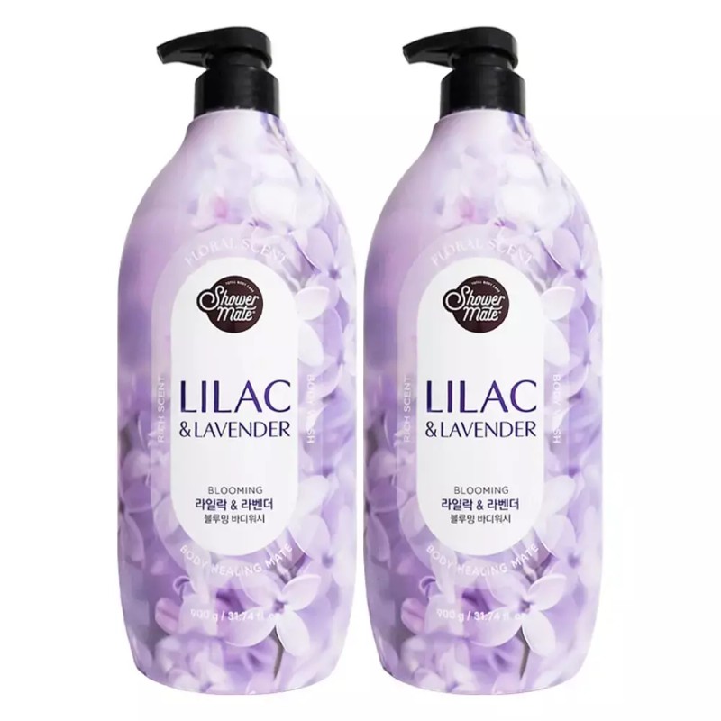 Shower Mate 샤워메이트 블루밍 바디워시 라일락 라벤더 900g x 2개