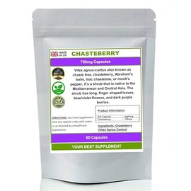Chasteberry Fruit Capsules 750mg 100% Natural,Chaste Tree (Vitex Agnus Castus) (60)