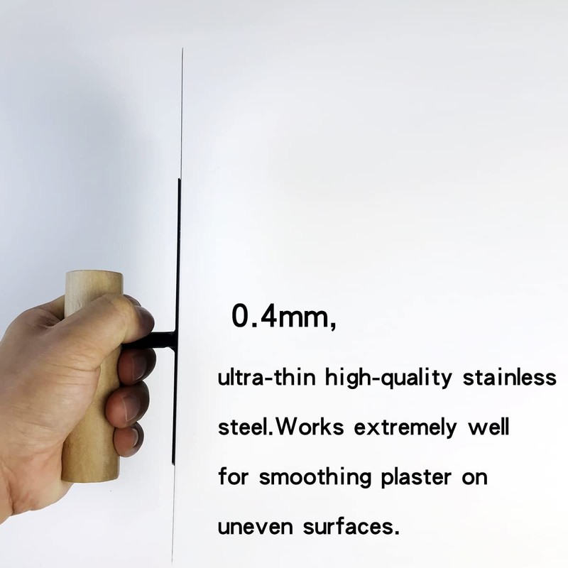 BANCOO Flat Head Stainless Steel Trowel - Super Elastic Ultra-Thin