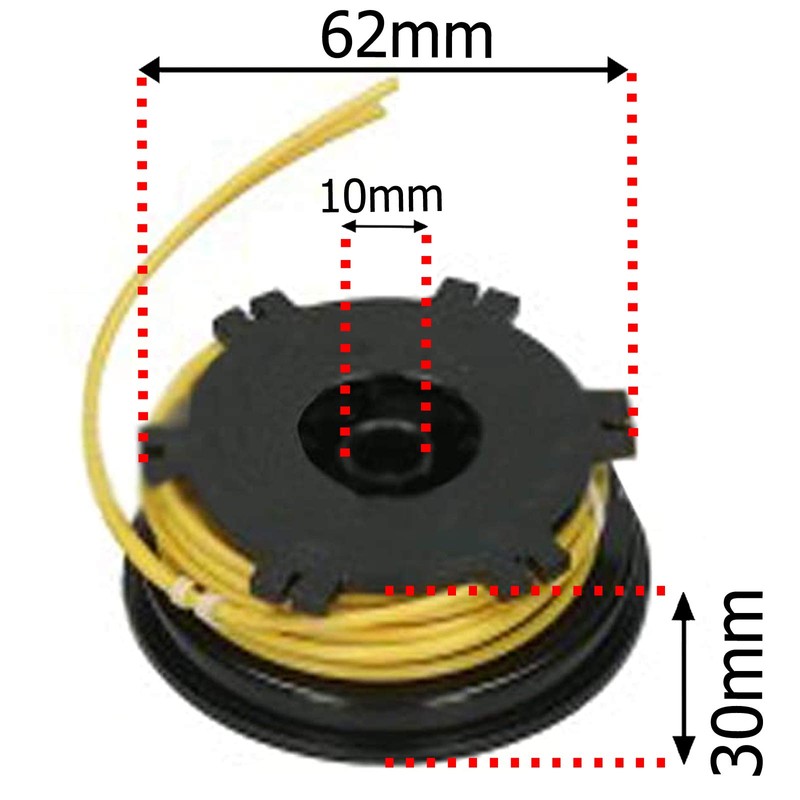 SPARES2GO Spool Line Head Kit for Ryobi PLT2543 RBC254FC Strimmer
