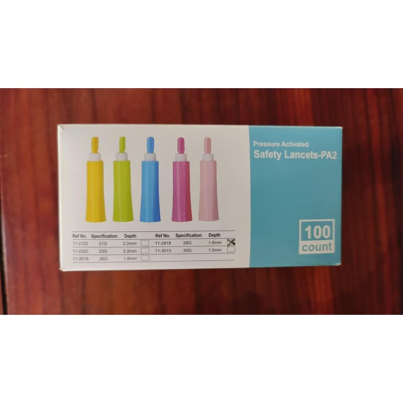 Safety Lancet - Retractable, Push Button Activation, Pack of 100,