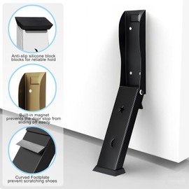 Door Stopper No Drilling Kick Down Door doorknob Stop for Bottom of Door Holder to Keep Door Open, (Gold)