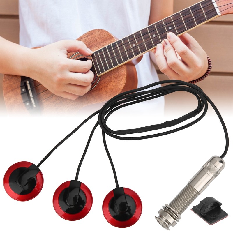 Guitar Piezo Pickup Transducer Removable for Acoustic Guitar Ukulele Thumb