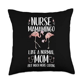 Mothers Day Cloths Mom Mama Mommy Women GIfts Nurse Flamingo Mothers Day Cute Bird Lover Mama Momma Throw Pillow, 18x18, Multicolor
