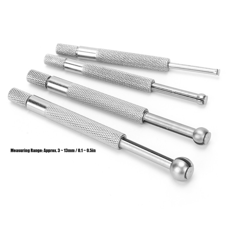 4Pcs Bore Gauge Telescopic BallType with Diamond NonSlip Handle Measuring