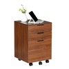 JJS 3 Drawer Rolling Wood File Cabinet with Locking Wheels,