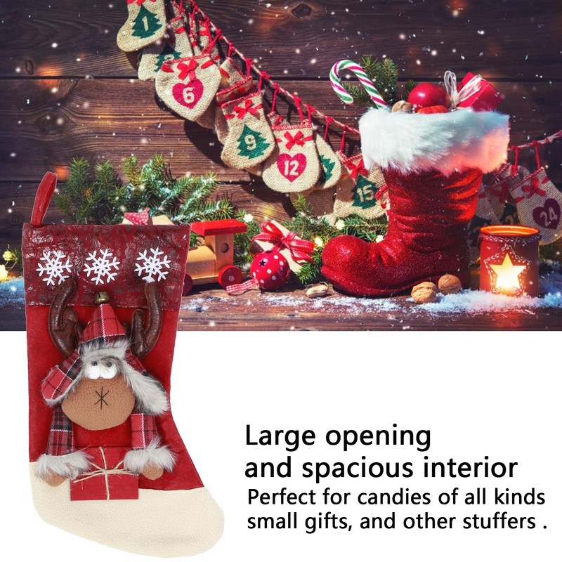 Hanging Christmas Holiday Stockings Sock Gift Bag Hanging Pendant Christmas