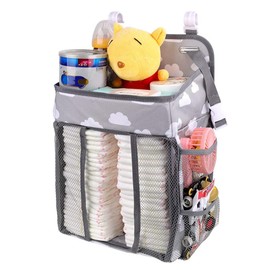 Baby Nappy Diaper Caddy Organizer Foldable Newborn Crib Nappy Organiser Hanging Diaper Caddy Stacker Holder Beside Storage Bag