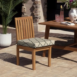 Arden Foam Outdoor Dining Seat Cushion, 19 x 19, Made with ProFoam, Rain-Proof, Fade Resistant, Tan Diamond Trellis