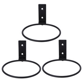 Levemolo 3pcs Wall Mounted Flowerpot Stand Durable Metal Iron Ring Planter Bracket for Use Easy Installation with Screws