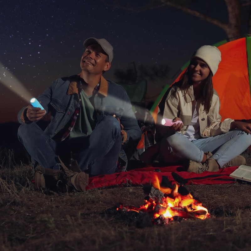PATIKIL 9 LED Mini Flashlights, 2 Pcs Aluminum Pocket Flashlight