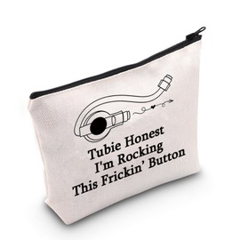 MNIGIU Funny G-Tube Botton Bag Gastronomy Tube Awareness Gift Tubie Honest I'm Rocking This Frickin Button Makeup Bag, Tubie Honest