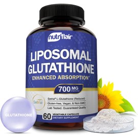 NutriFlair Liposomal Glutathione Supplement 700mg – Setria® Reduced L-Glutathione, 60 Capsules