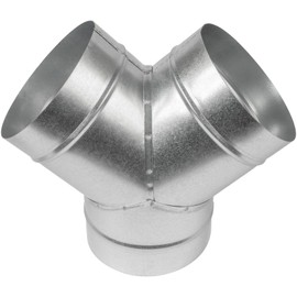 Repa Market 6" Inch Y-Shape Ducting Splitter - 45 Degree Galvanized Steel 3-Way Dust Collection Fitting - Branches for Exhaust Fan - Ducting Adapter - Duct Hose Connector