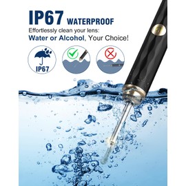 Ear Wax Removal Camera, Kekoy Ear Cleaner 1296P HD Camera, Ear Cleaning Kit with 8pcs Ear Set, Wireless WiFi Otoscope with 6 Lights, Rechargeable Earwax Removal Tool Kit for Adult & Kid(Black)