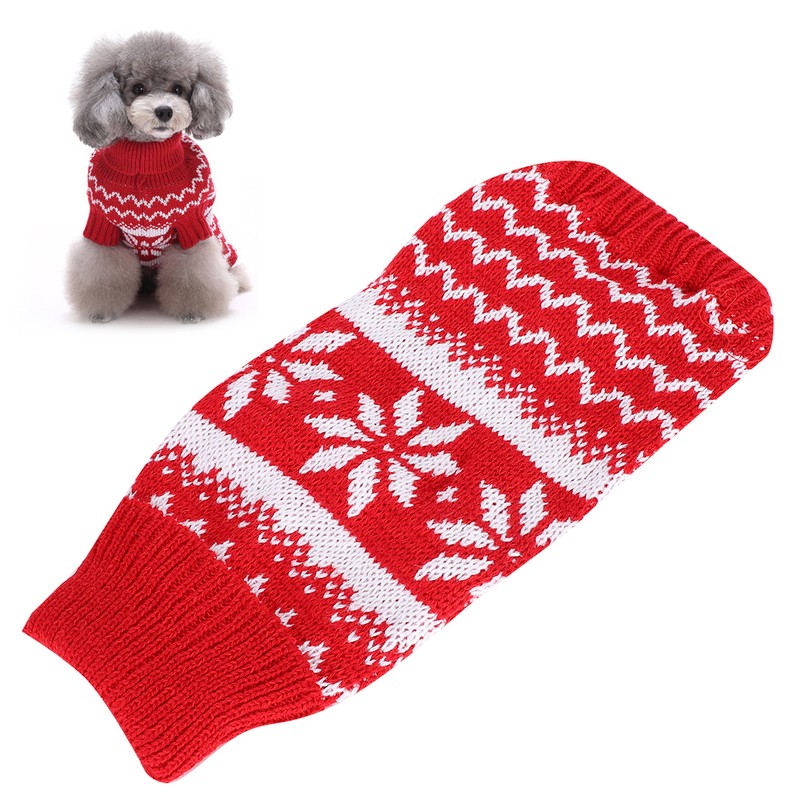 Lovely Snowflake Pet Clothing Winter Christmas Sweater Warm Clothes for