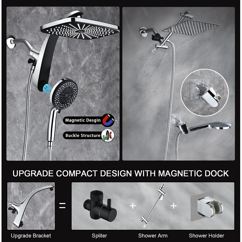 High Pressure Rain Shower Head: Upgrade Shower Heads with Handheld