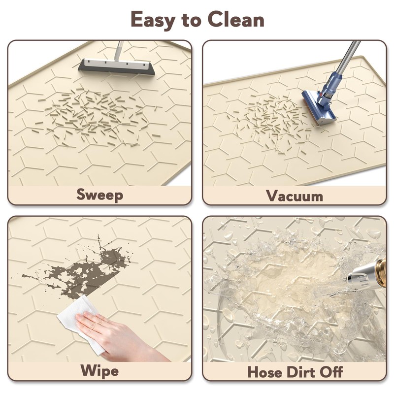 Garoopion Silicone Cat Litter Trapping Mat, Large Waterproof 34" X
