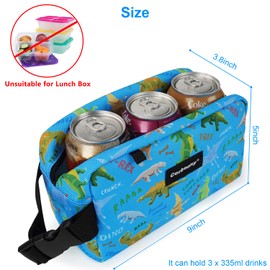 Cerbonny Small Cooler Bag Freezable Lunch Bag for Work School Travel,Small Lunch Bag,Small Insulated Bag For Kids/Adults,Freezer Lunch Bags,Mini Lunch Bag Fit For Yogurt,Suit for 3+(blue dinosaur)