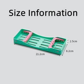 Instrument Cassette Rack for 5 Instruments Box Dental Instruments Organizer Plastic Sterilization Cassette Tray (Green)