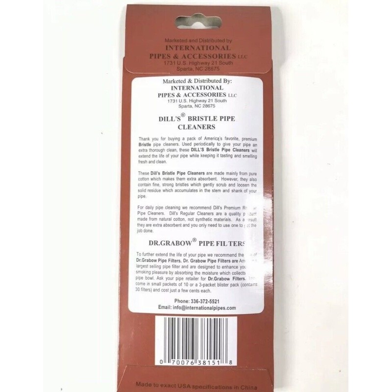 Dr. Grabow 2 Pack Dills Bristle Cotton Pipe Cleaners 32ct