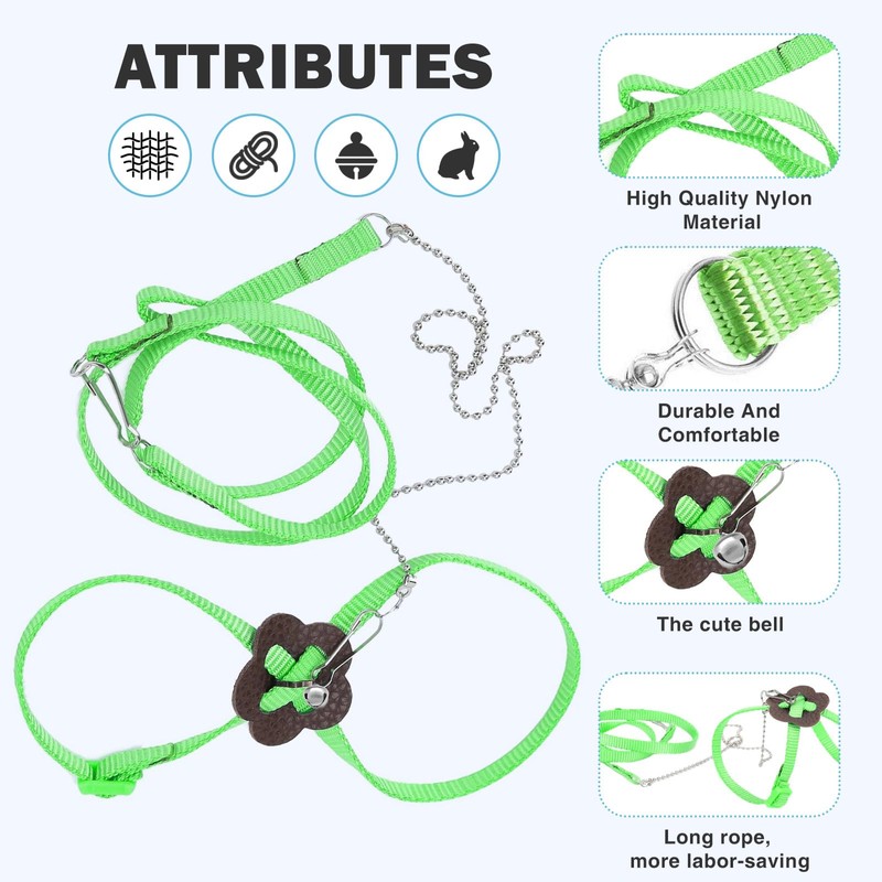 HOKABLE 2 Pack Adjustable Hamster Leash Harness for Harness for