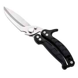 NOX REX Stainless Steel Heavy Duty Household Kitchen Scissors, Can Be Used as a Knife, for Cutting Chicken and Meat, Dishwasher safe, can be used as a gift kitchen Shears for Food Black