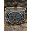 Kiss of Leather Viking Compass Vegvisir Ring 925 Sterling Silver