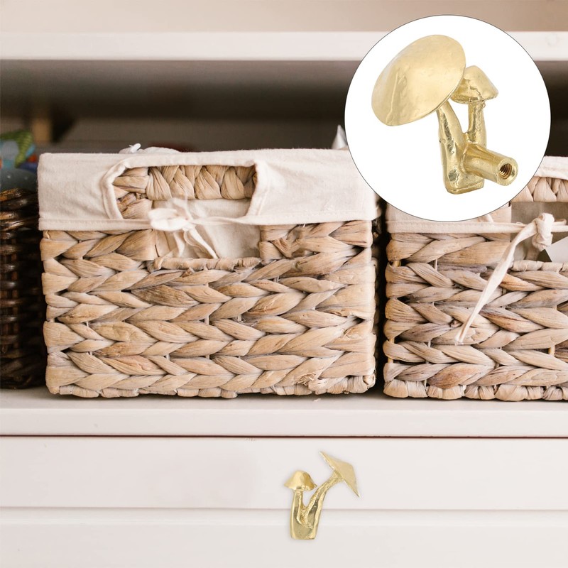 Veemoon Mushroom Furniture Knobs Decorative Cabinet Brass Knobs Handle Retro