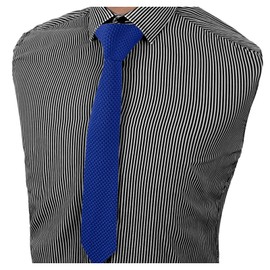 Dan Smith Corbata de punto delgada para hombre de 2 pulgadas para hombre, corbata de cuello de punto, corbata sólida clásico, Blue-c.c.g.b.013, Talla única