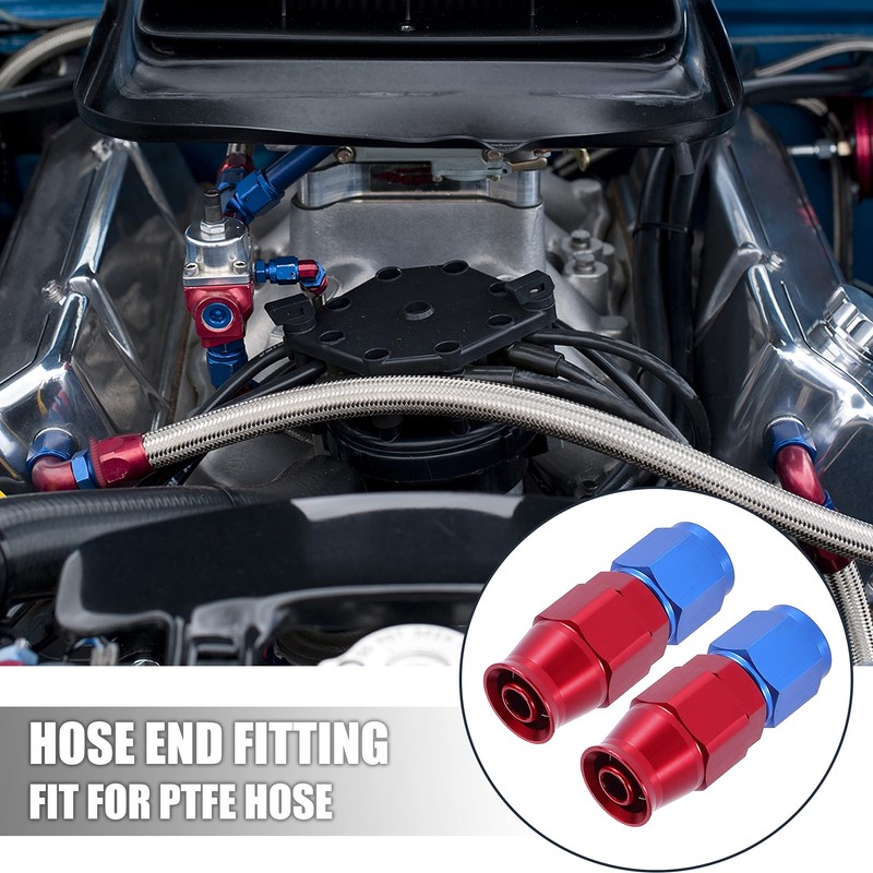 X AUTOHAUX 2pcs AN6 0 Degree Swivel Car Hose End
