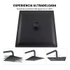 Regadera De Pared Acero Inoxidable Negra Mate 20cm Cuadrada Con