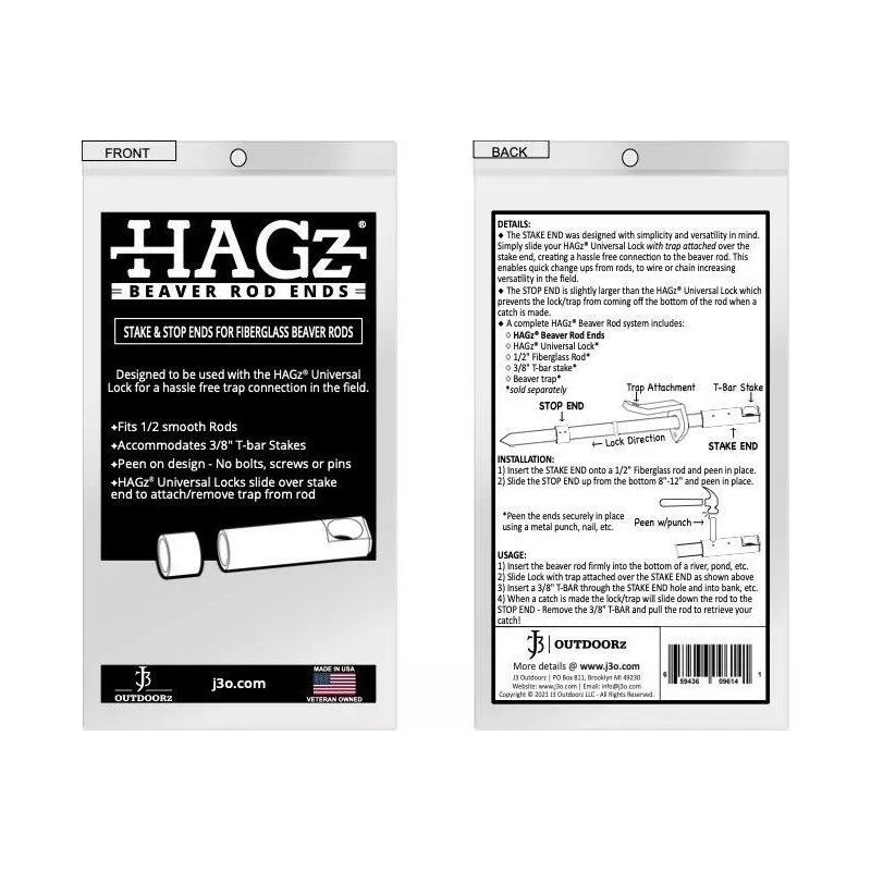 HAGz Beaver Rod Ends 12pk Universal Lock Slide Lock Drowner