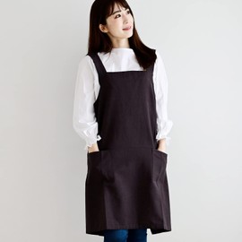 REP BK 540800-MAIL Apron, Easy to Put on and Take Off Just Put On and Take Off, 2 Pockets, Sol, Sol, Sol, Sol, Sol, 28.7 inches (73 cm), Length 28.7 inches (73 cm), Back Cross, 28.7 inches (73 cm), Back Cross, Black